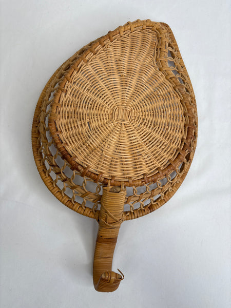 Vintage Wicker Leaf Shaped Basket