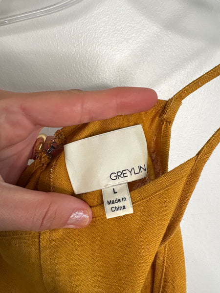 Greylin Cotton-Linen Blend Jumpsuit (L)