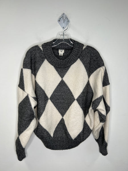 Pringle Of ScotlandxH&M Collab Grey Argylle Print Long-Sleeve Sweater (M)