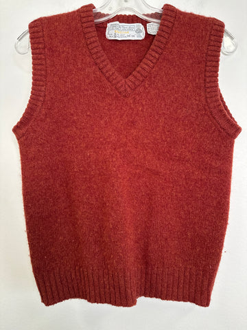 Vintage Sears Shetland Rust Woollen Sweater Vest (S)