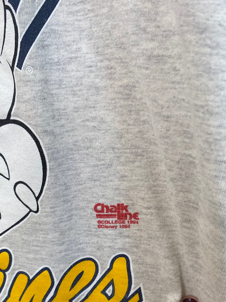 Vintage Disney Michigan Wolverines Chalkline 1984 Short-Sleeve Hoodie (M)