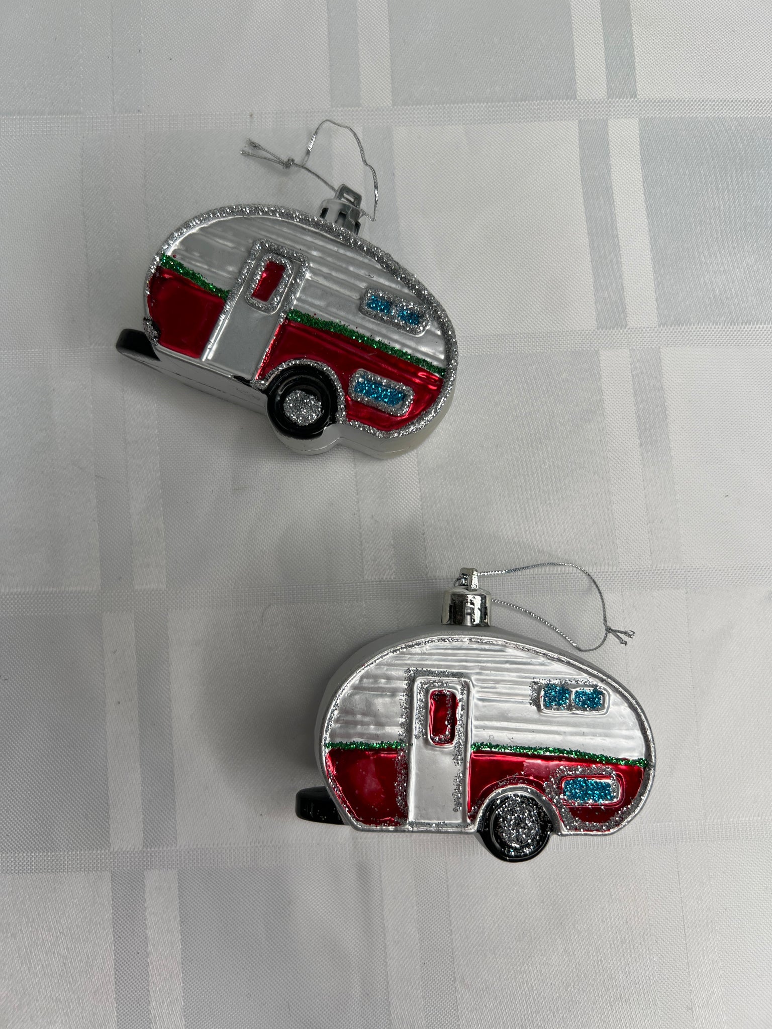 SET OF 2 Retro Camper Christmas Ornament