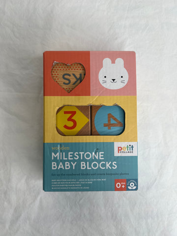 NWT Wooden Milestone Baby Blocks