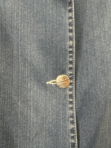 Hanne Faux Denim Long Coat (46)