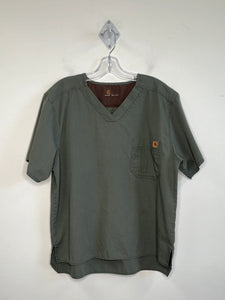 Carhartt Khaki Green Short-Sleeved Scrub Top (L)