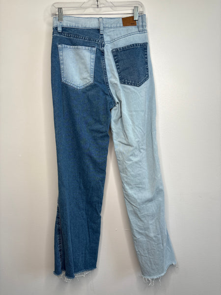 Aéropostale Patchwork High Rise Wide Leg Denim Jeans