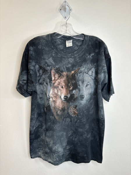 Tie Dye Wolf Cotton Graphic Tee (L)