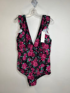 NWT Rosegal Pink Floral Print V-Neck One-piece Swimsuit (2X)