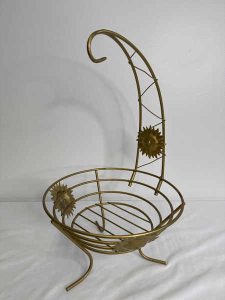 Vintage Mid Century Sun Metal Fruit Basket