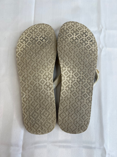 Tory Burch Kiley Leather Charm Flip Flops