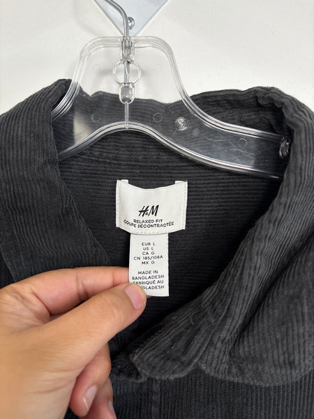 H&M Relaxed Fit Cotton Corduroy Button-Up Shirt (L)