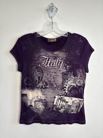 Blue Canyon Clothing Y2K Italy Rhinestone Embellished Tee (M)
