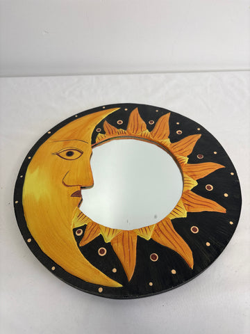 Sun & Moon Wooden Mirror