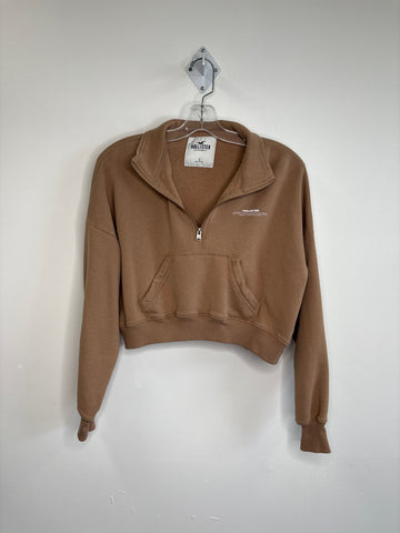 Hollister California Half Zip Cropped Sweatshirt (S)