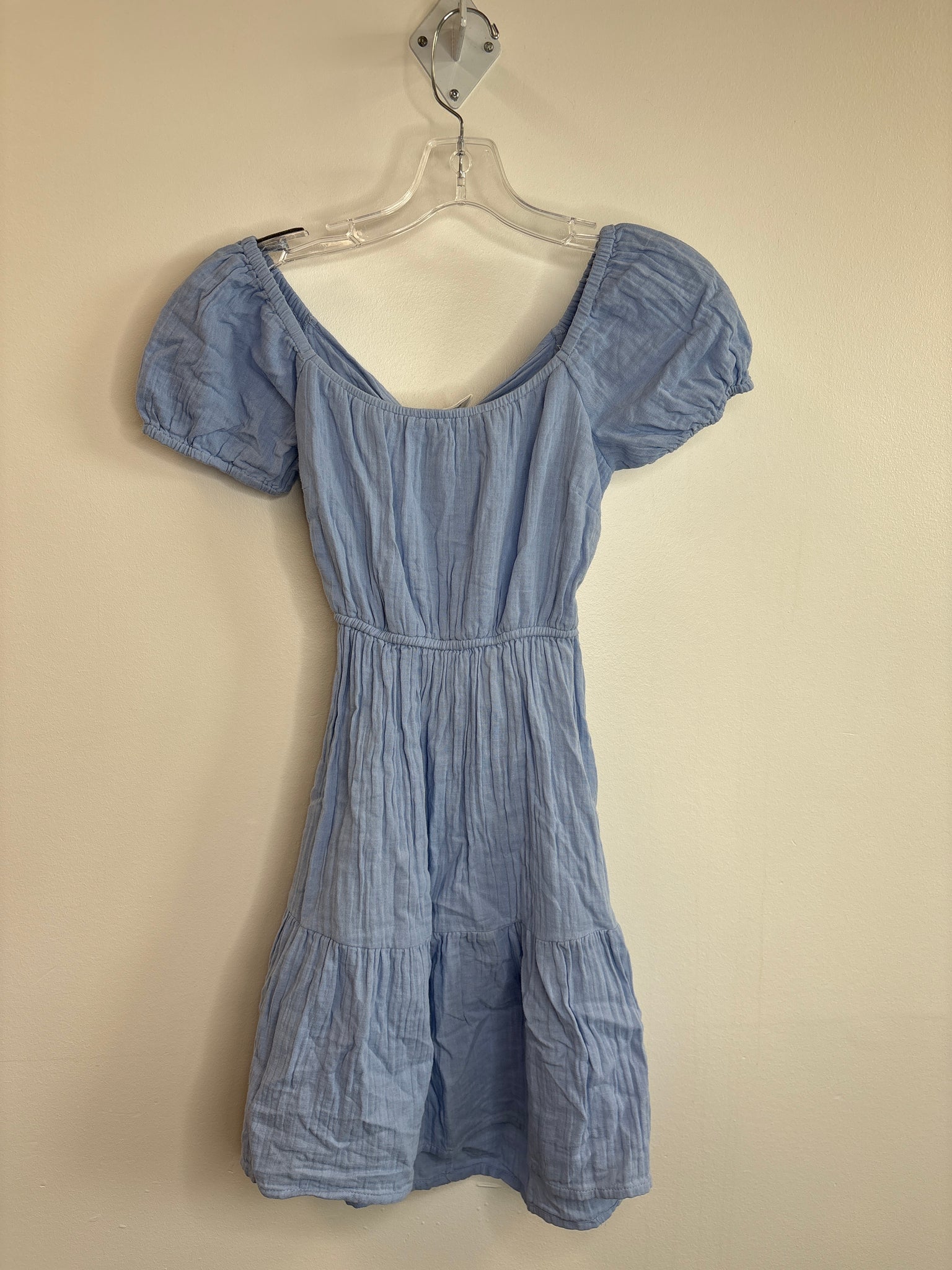 Japna Baby Doll Puff-Sleeve Tie-Back Mini Dress (XS)