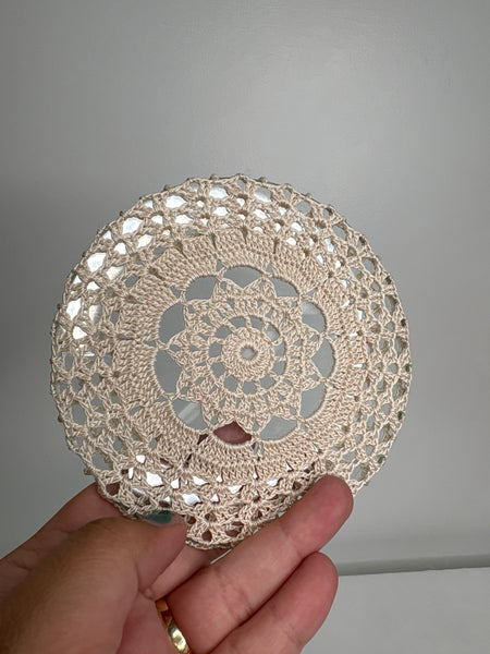 SET OF 4 Crochet Glass Coaster