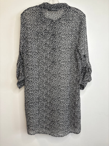 Kersh Leopard Print Sheer Midi Dress (S)