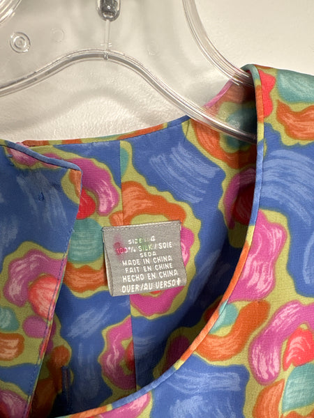 Retro Liz Claiborne Watercolour Floral Dress (4)