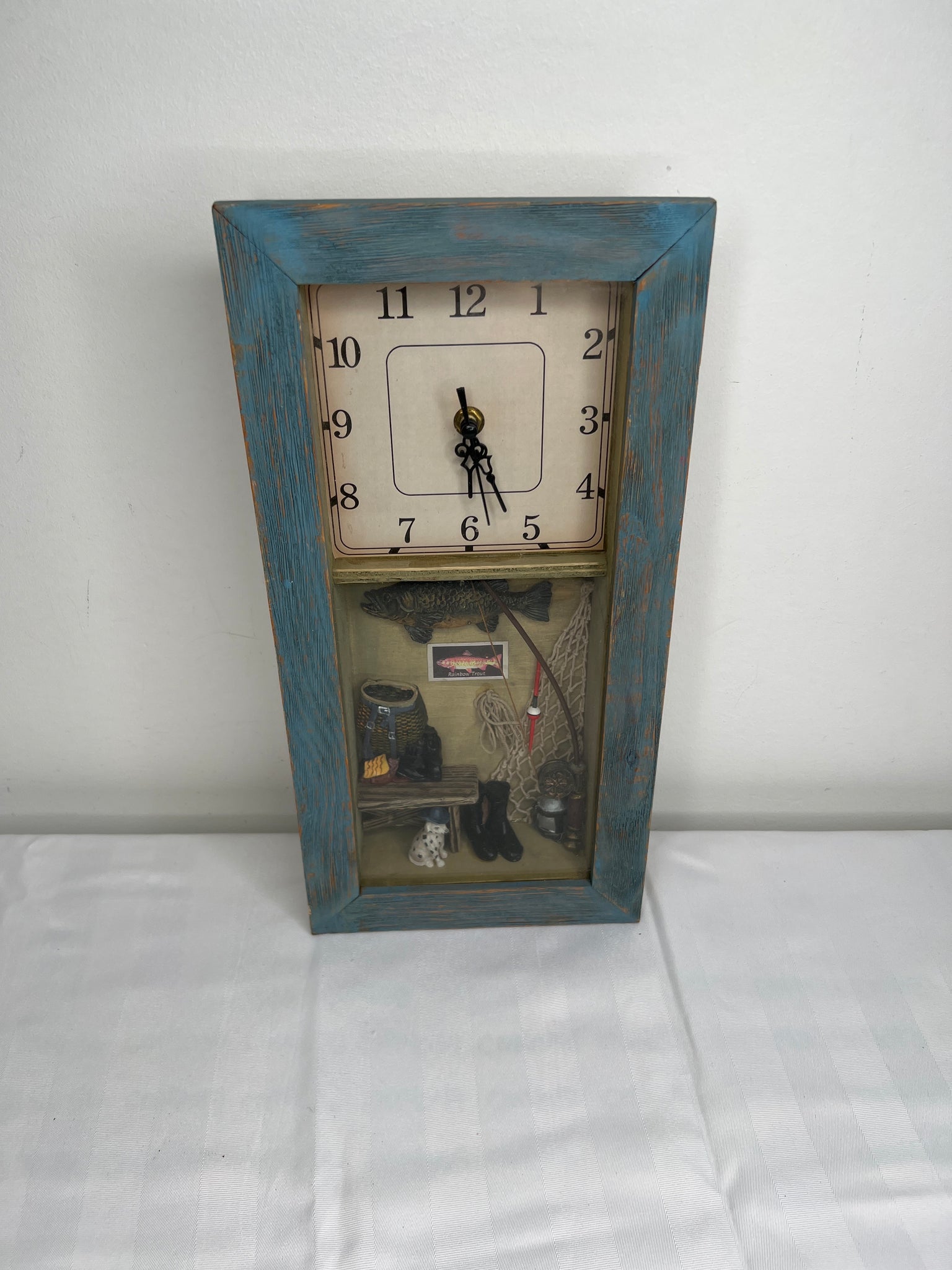 Blue "Fishing Hut" Wall Clock