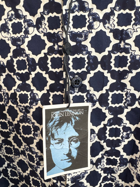 NWT John Lennon Stretch Button Up Long Sleeve Patterned Shirt (L)