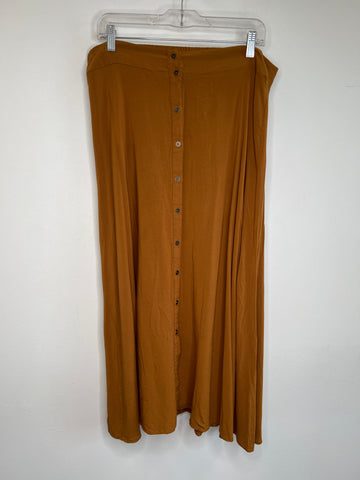 Forever21+ Caramel Button-Up Maxi Skirt (XL)