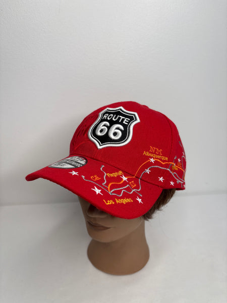 Trendy Apparel Shop Route 66 Map City Names Embroidered Structured Baseball Cap