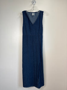 Style Studio Cotton Denim Slit Maxi Dress (M)
