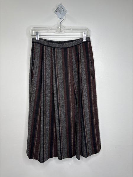 Vintage Courageous Wool-Alpaca Blend Striped Midi Skirt (29)