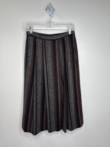 Vintage Courageous Wool-Alpaca Blend Striped Midi Skirt (29)