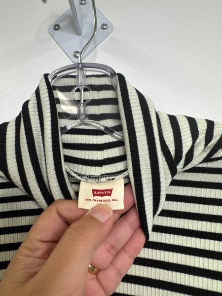 Levi’s Striped Cropped Long-Sleeve Top (S)