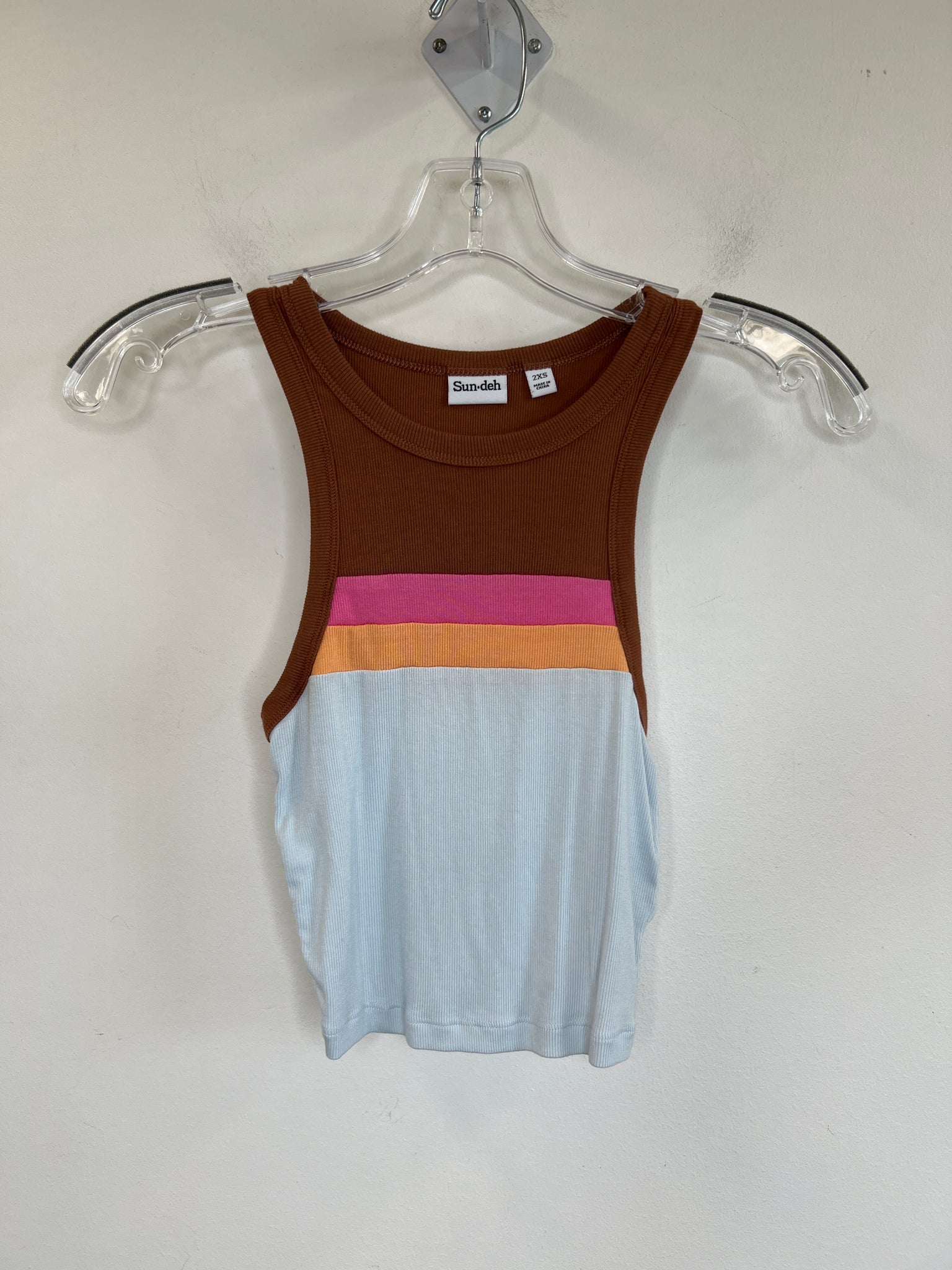 Sun•Deh Rust Sleeveless Halter Crop Top (2XS)