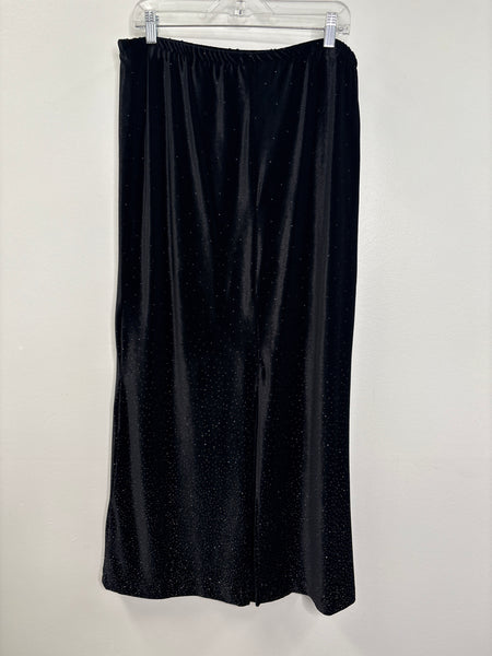 Vintage B.B Studio Sparkle Velvet Back Slit Maxi Skirt
