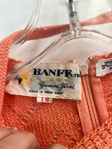 Vintage Banff Ltd Styled by Gianni Ferri Peach Knit Maxi Sweaterdress (16)