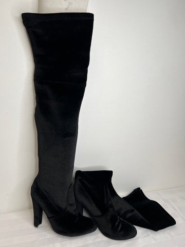 Steve Madden Black Suede Over-The-Knee Boots