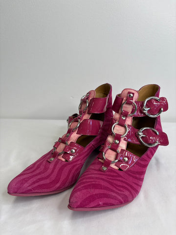 John Fluevog Truth Tammi Rose Strapy Ankle Boots (US 6)