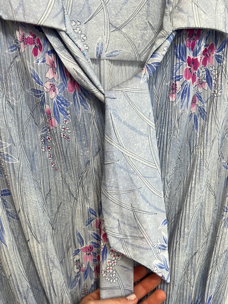 Vintage London Montreal Floral Print Long Sleeve Sheer Dress