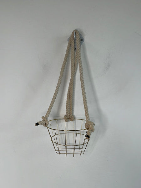 Gold Metal Basket with Rope