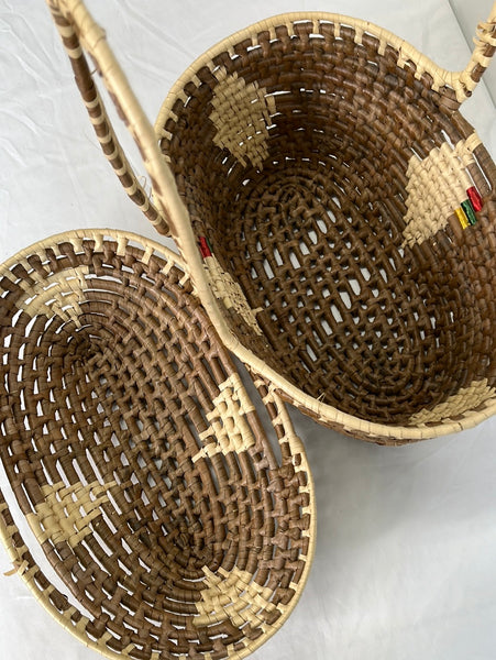 Woven Straw Basket with Lid