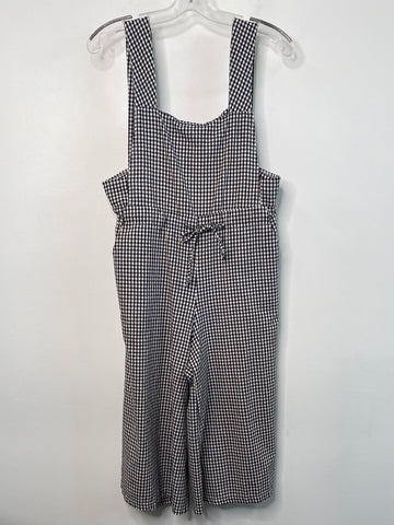 Plaid Overalls Capris Jumpsuit