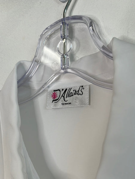 Retro D’Allairds Front Pleat Embroidered Placket Blouse