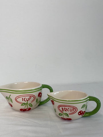 Set of 2 Ceramic Measuring Cups