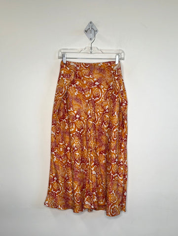 Lafayette 148 Floral/Shell Godet Midi Skirt (20)