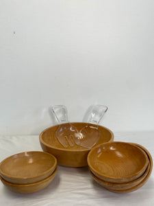 Set of 6 Salad Bowls with Plastic Tossers