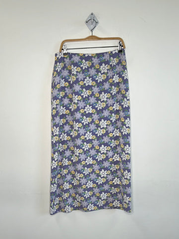 Vintage Pariscope Floral Straight Maxi Zipper Skirt