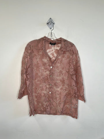 Attitude Floral Chiffon Long Sleeve Blouse (L)