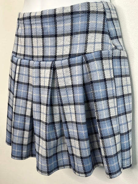 Streetwear Society Checkered Crop Top & Pleated Mini Skirt Set (S/M)