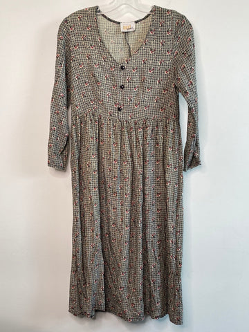 Retro Next Issue Plaid Floral Dress (11)