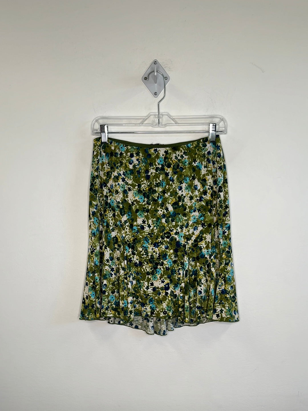 Retro Lily Floral Mini Godet Skirt (S)