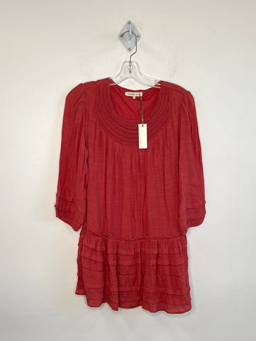NWT Indigo Soul Crochet Ruffled Relaxed Boho Tunic Dress (S)