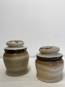 Set Of Two Ceramic Jars